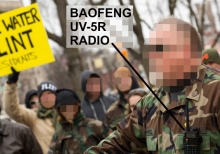 Michigan militia at rally in 2016 using Baofeng UV-5R