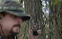Militant in training exercise using FRS radio