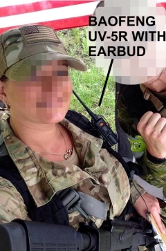 Militia training in southeastern area 2014 with Baofeng UV-5R and earbud